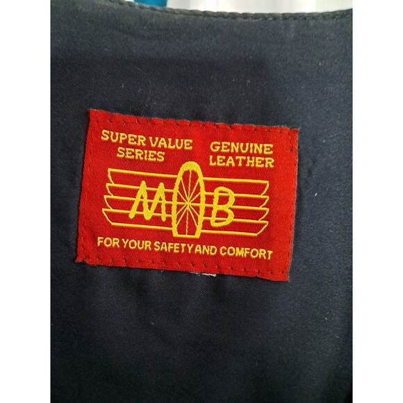 Men's MB ELITE Black Genuine Leather Motorcycle Riding Vest L-XL - Picture 13 of 14